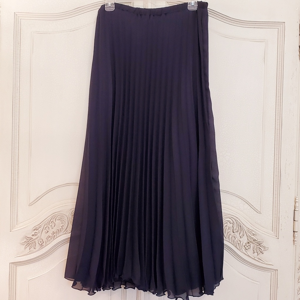 Sunny Leigh Navy blue Midi skirt accordion pleated